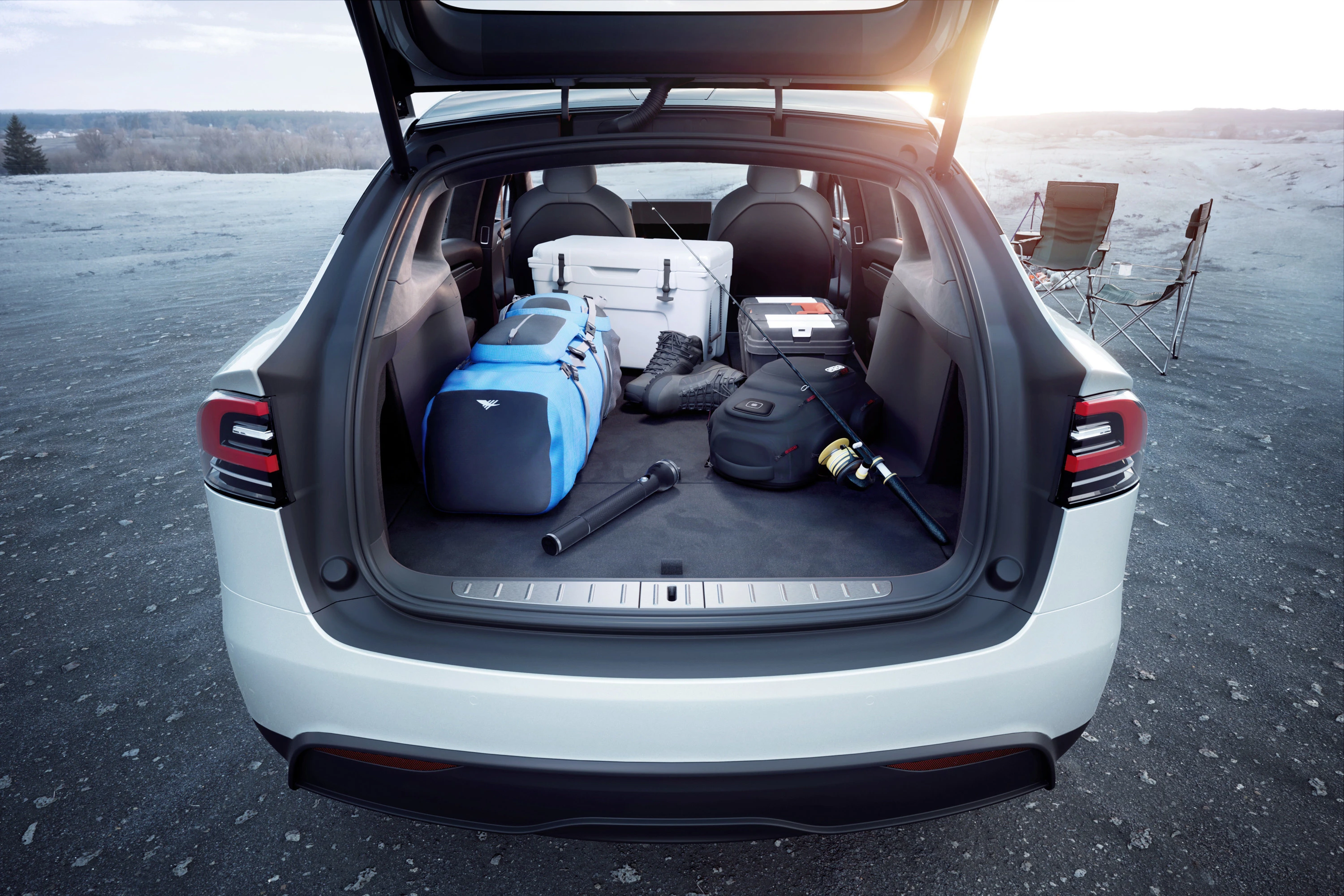 Tesla Model X Plaid trunk view