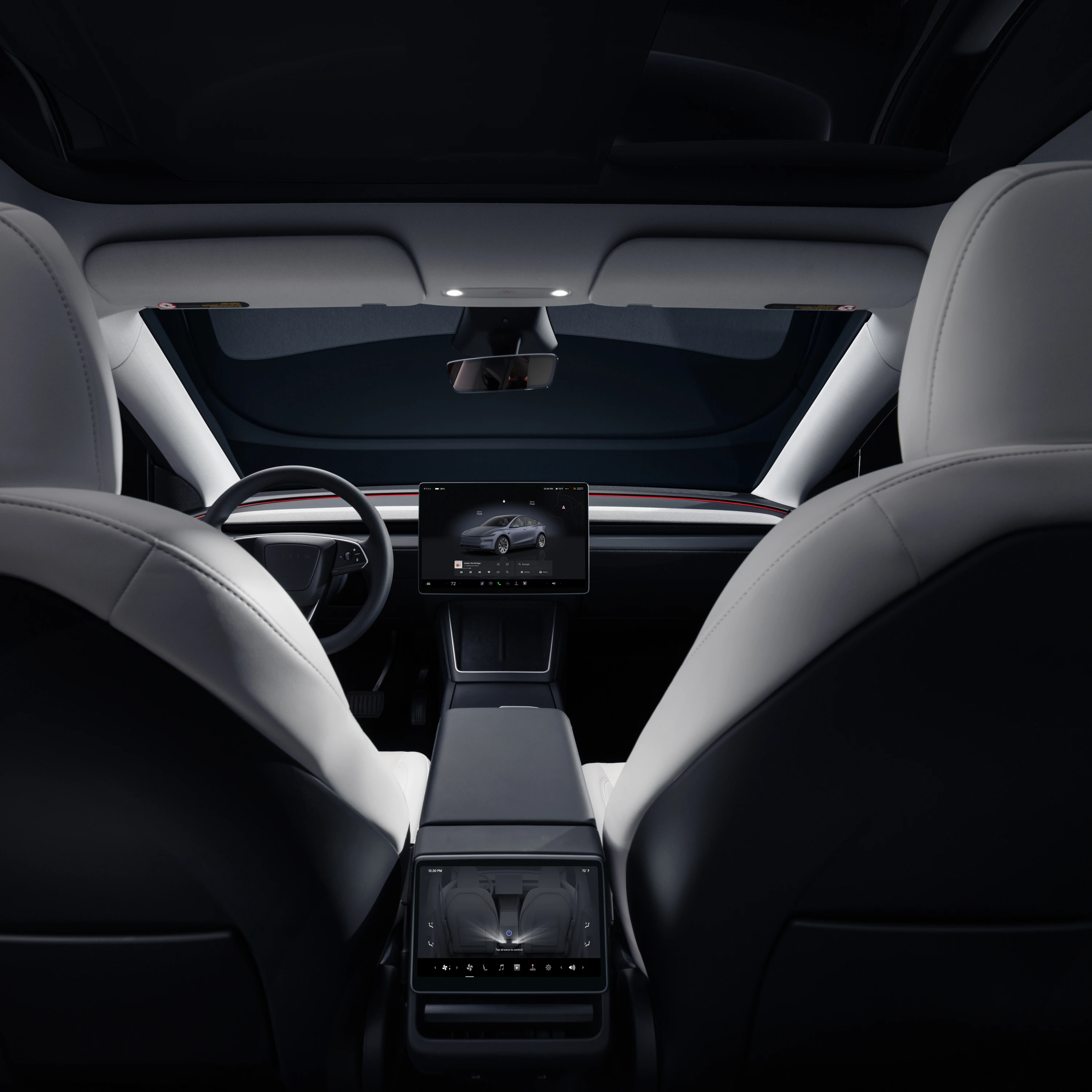 Tesla Model Y Long Range screens view