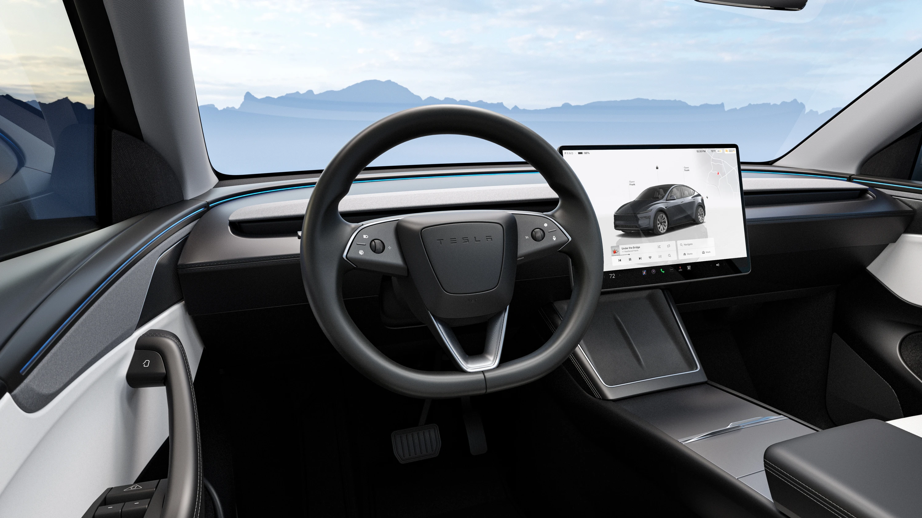 Tesla Model Y Long Range RWD screens view