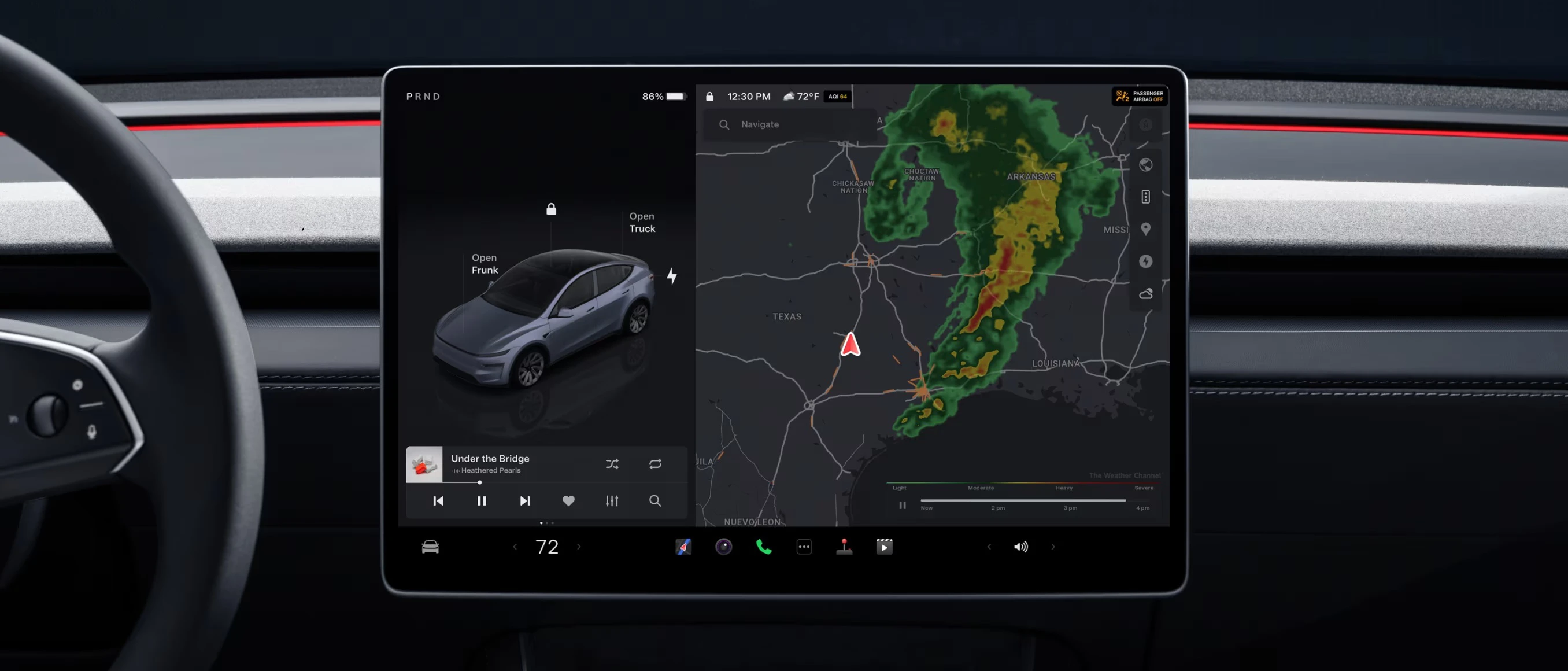 Tesla Model Y Long Range RWD screens view