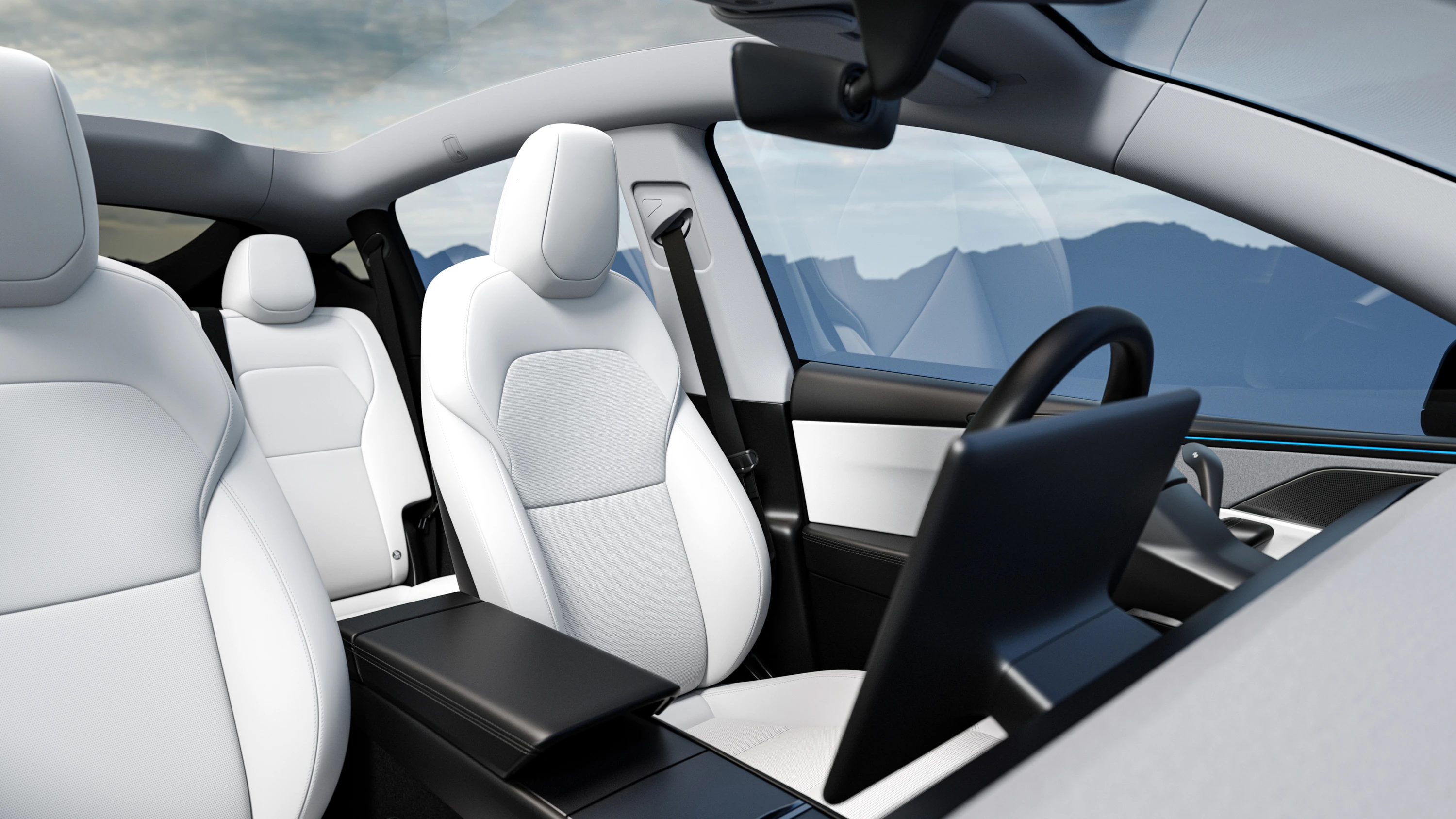 Tesla Model Y Premium AWD frontseats view