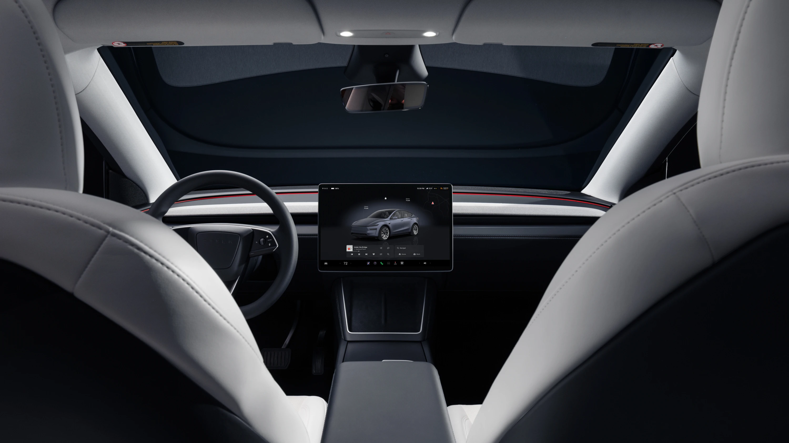 Tesla Model Y Premium AWD screens view