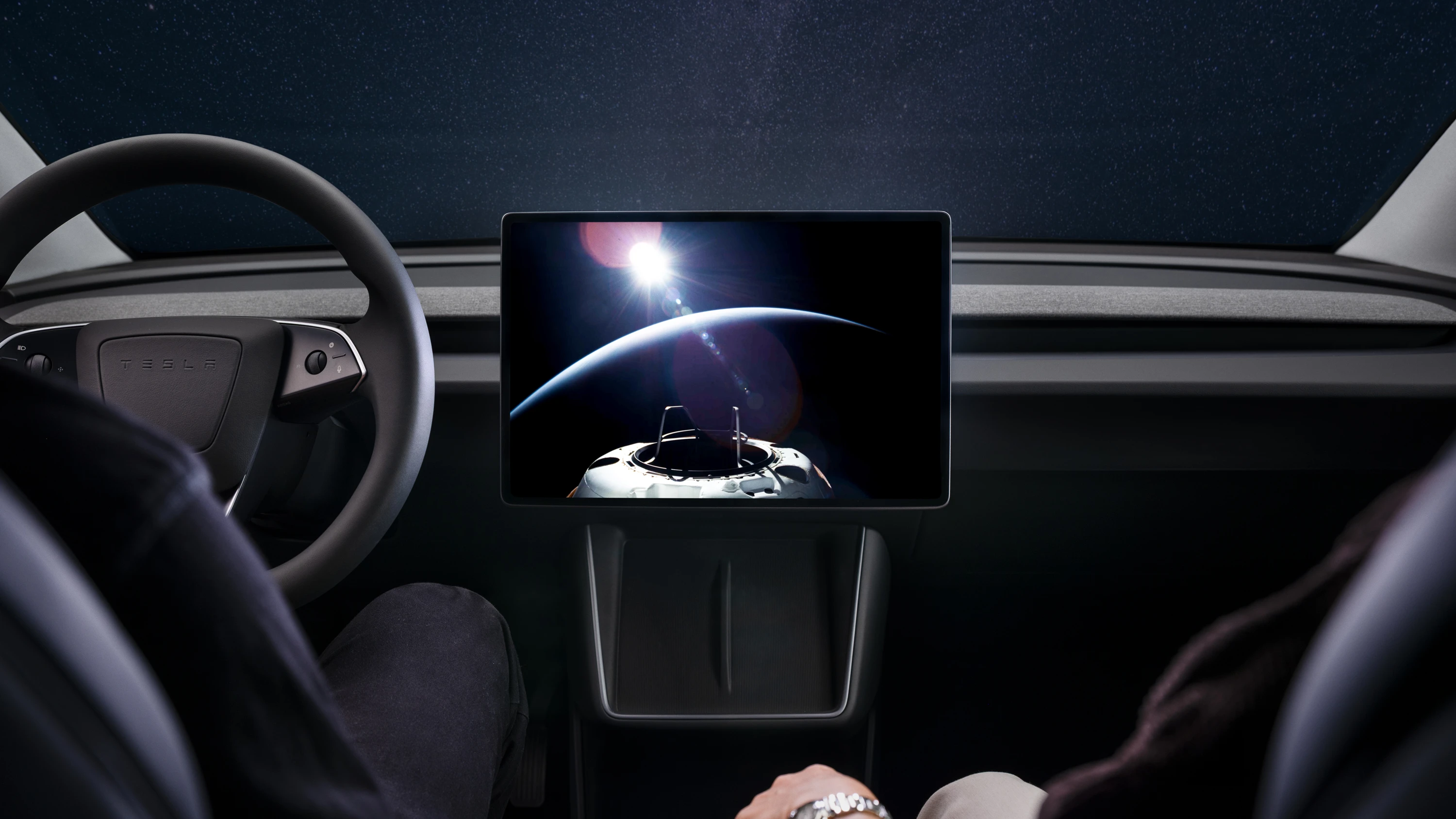 Tesla Model Y Standard Long Range RWD screens view