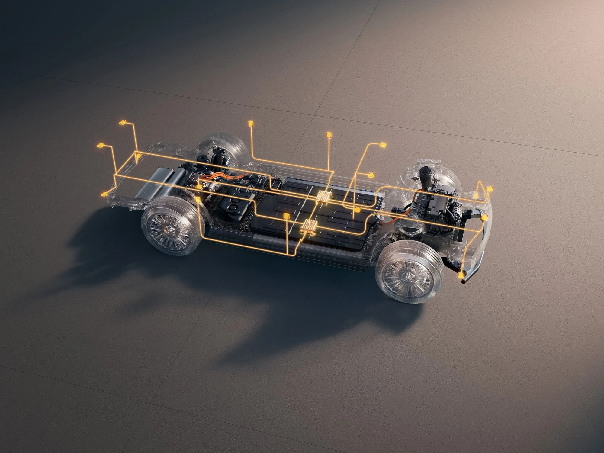 XPENG GX 110 kWh AWD chassis view