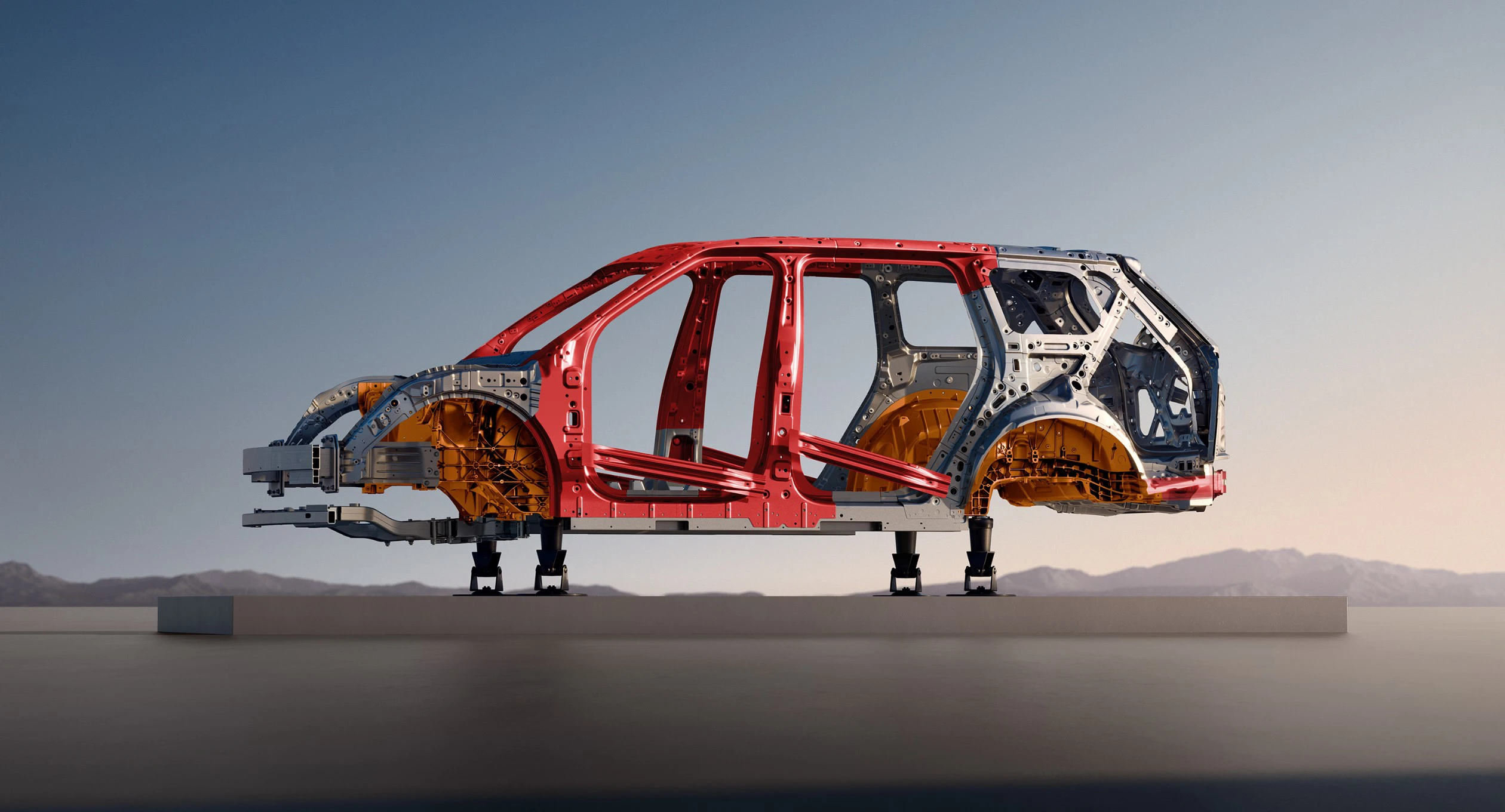 XPENG GX 110 kWh AWD chassis view