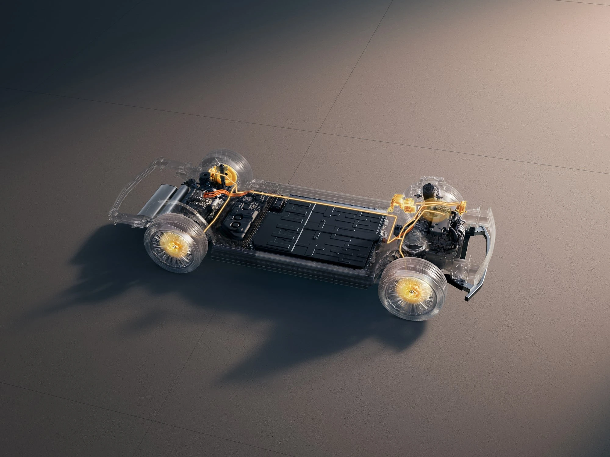 XPENG GX 110 kWh AWD chassis view