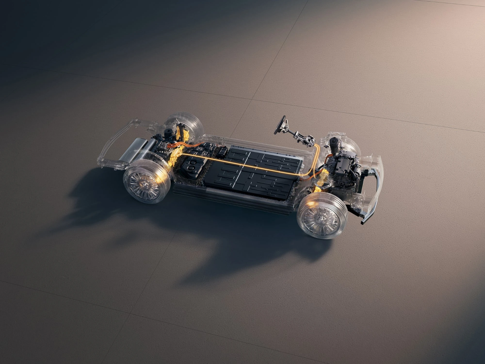 XPENG GX 110 kWh AWD chassis view