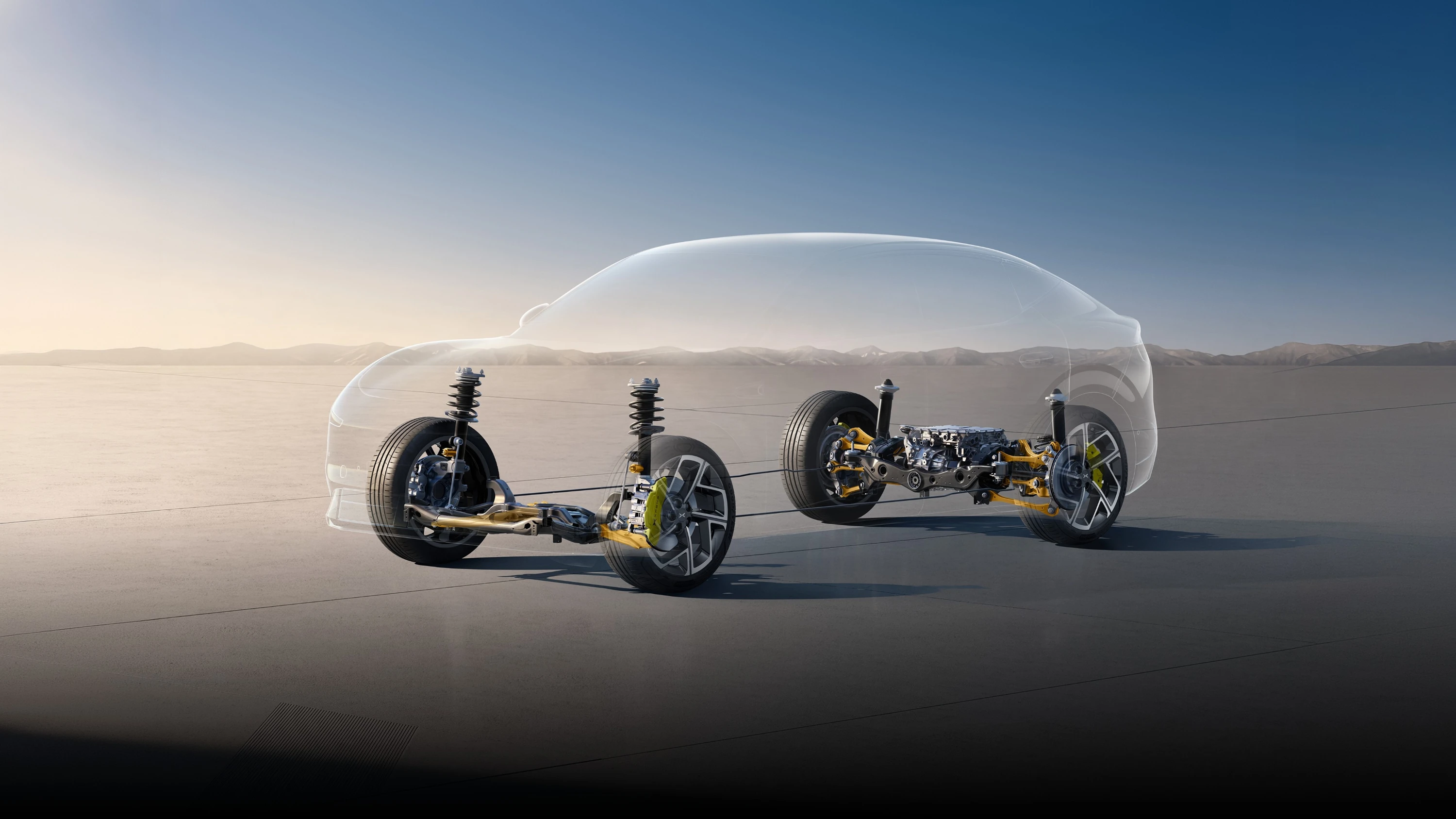 XPENG L03 71.2 kWh AWD Performance chassis view