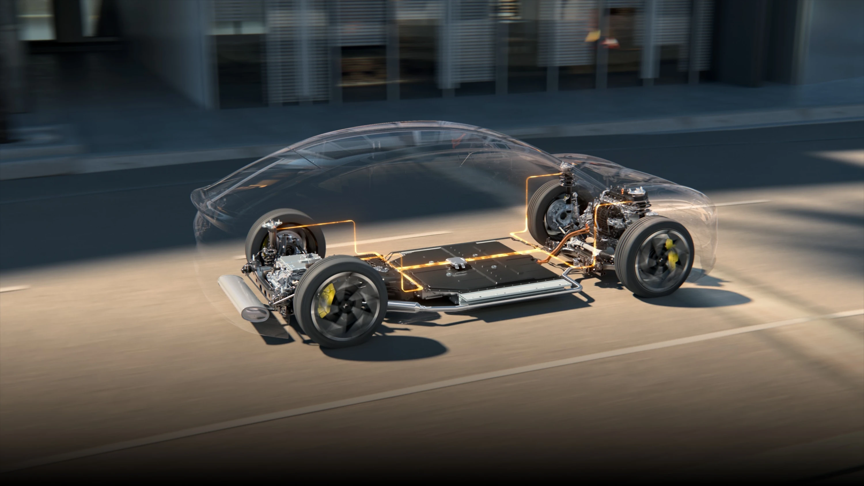 XPENG L03 71.2 kWh RWD chassis view